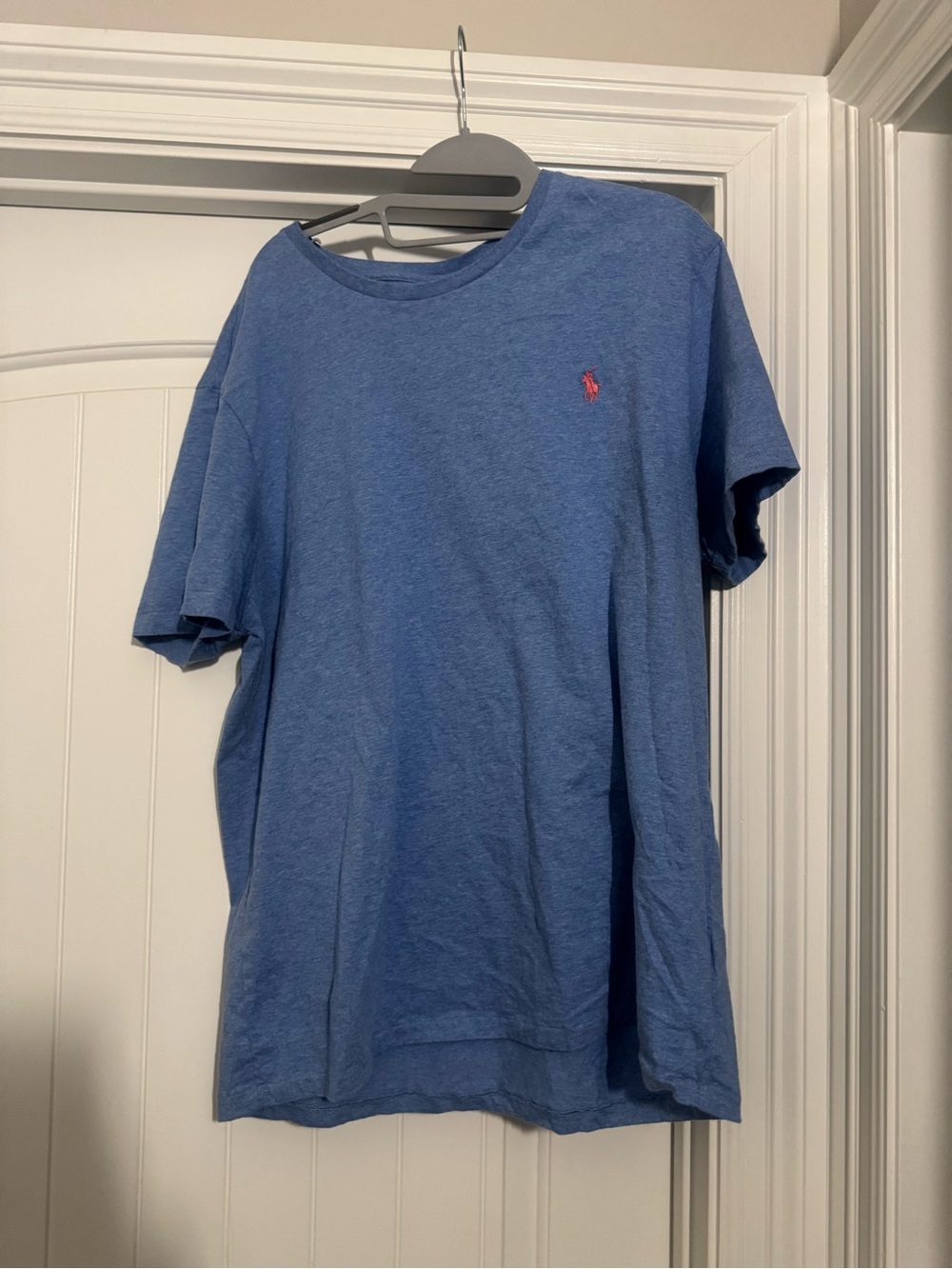 Polo by Ralph Lauren Heathered Blue Crewneck Tee with Red Pony